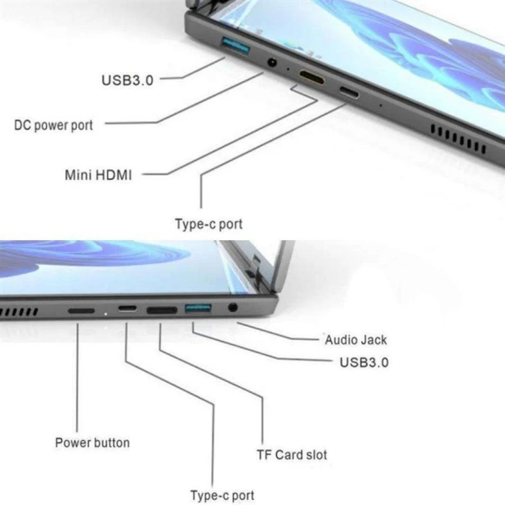 Dual Screen N95 Windows Laptops Notebook